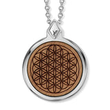 Anhänger mit Kette "Wooden Flower of Life"